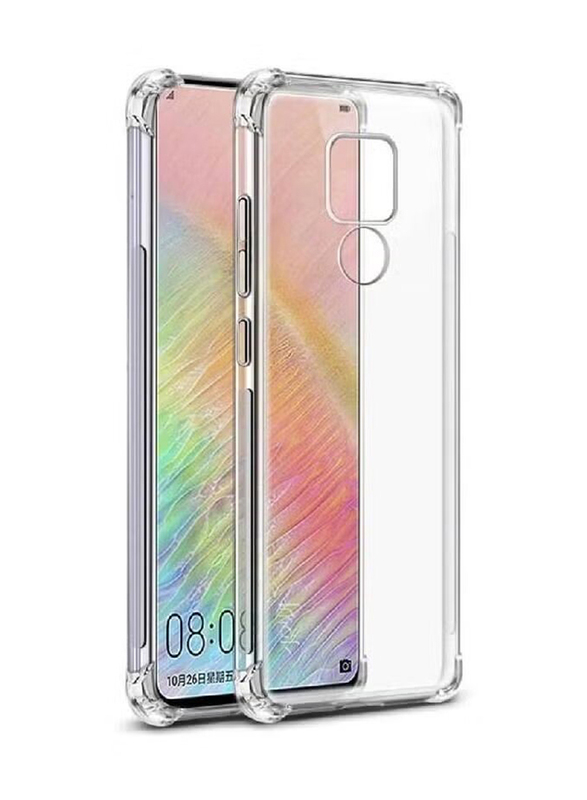 Huawei Mate 20 Soft Silicone Shockproof Anti-Scratch Protective Bumper Shell Corner Mobile Phone Case Cover, Clear