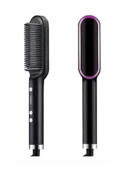 XiuWoo Hair Straightener Brush With Built In Comb, Black