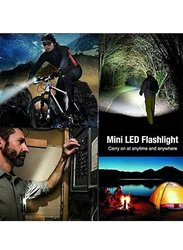 Led Flashlight Rechargeable USB Mini Torch Light with COB Side Searchlight High Lumens, 2 Pieces, Black