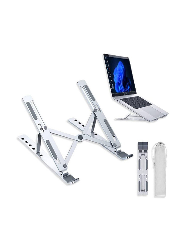 Adjustable Aluminum Laptop Stand, Silver