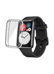 Heavy-Duty Overall Full Body Protective TPU Anti-Scratch Watch Case Cover for Huawei Watch Fit, Clear