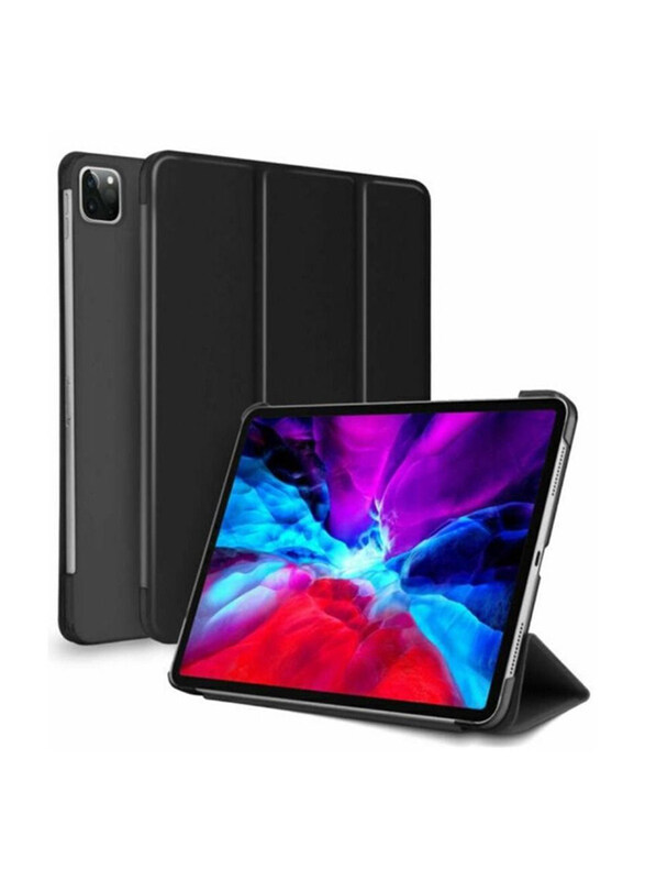 

Dux Ducis Apple iPad Pro 5th Gen 12.9-inch 2021 Protective Smart Folio Stand Leather Artificial Tablet Flip Case Cover, Black