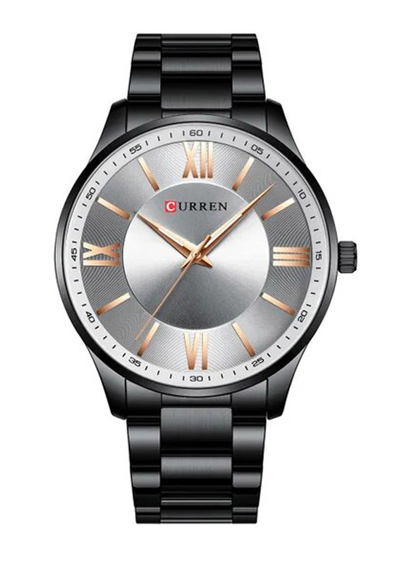 

Curren Analog Watch for Men with Stainless Steel Band, Water Resistant, 8383, Black/Grey