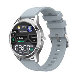 Full Touch Large Display Round Smartwatch, Silver