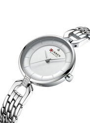 Curren Analog Watch for Women with Stainless Steel Band, C9052L-1, Silver