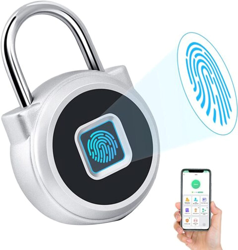 Eseesmart Bluetooth Fingerprint Padlock, Silver