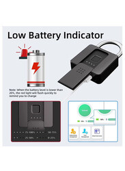 XiuWoo Fingerprint Padlock Bluetooth Lock/Mobile APP/Smart Padlock with Keyless Biometric, Black