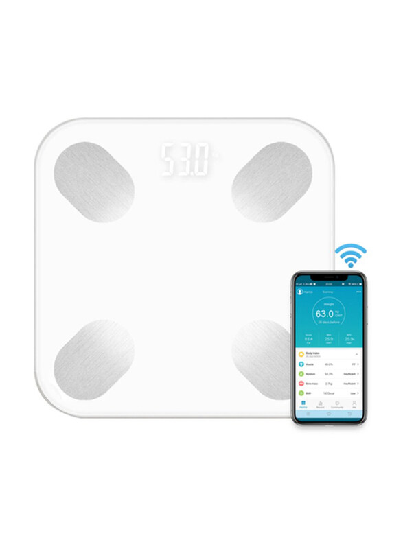 Multi-Functional BT Electronic Weight Scale, White