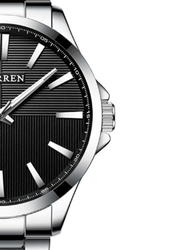 Curren Analog Watch for Men with Alloy Band, Water Resistant, 8322, Silver-Black