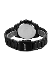 Curren Analog Watch for Men with Stainless Steel Band, Water Resistant, WT-CU-8111-BL#D1, Black