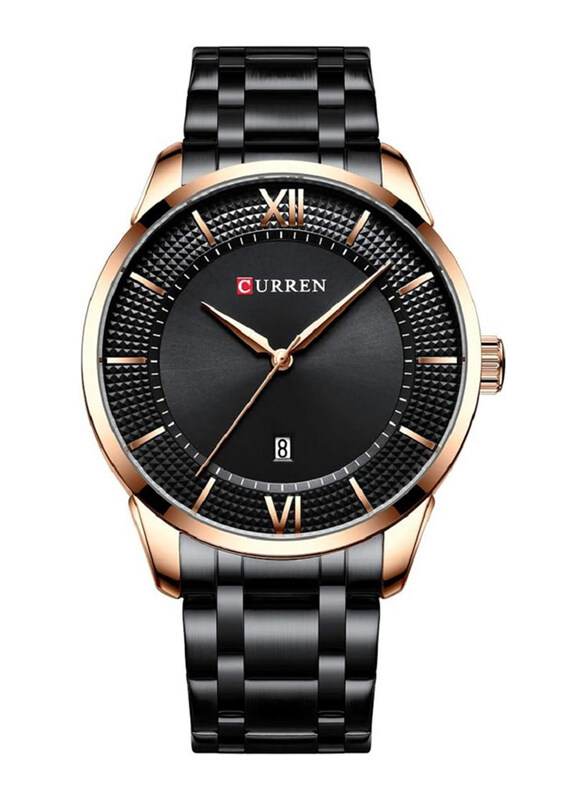 

Curren Analog Watch for Men with Stainless Steel Band, Water Resistant, J4117-2-KM, Black