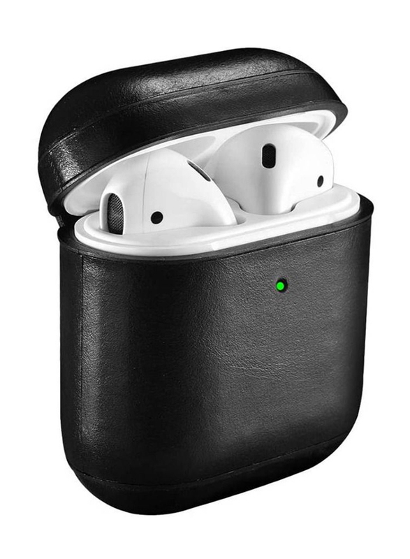 Protective Leather Case Cover for Apple Airpod 1/2, Black