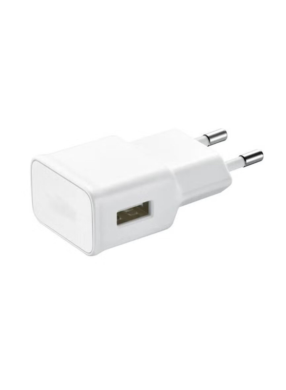 2 Pin Fast USB EU Plug Travel Adapter with Micro Data Cable, White