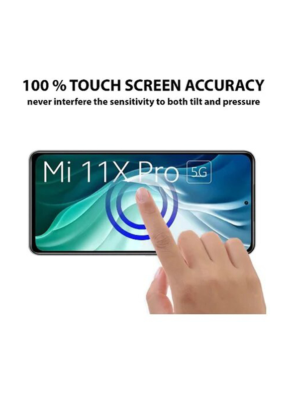 Xiaomi Mi 11X Pro 5g Full Glue 9H Tempered Glass Screen Protector, Black/Clear