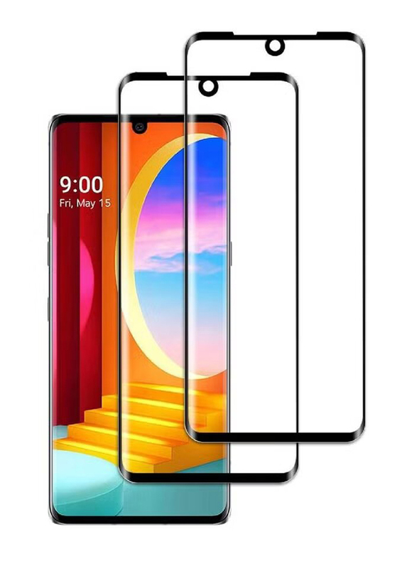 HYX LG Velvet Easy to Install Full Coverage HD Anti-Scratch Anti-Fingerprint Tempered Glass Screen Protector, Clear, 2 Pieces