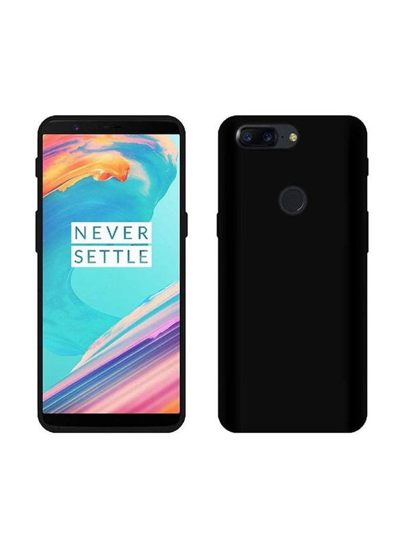 OnePlus 5t Ultra-Thin Silicone Mobile Phone Back Case Cover, Black