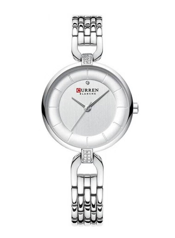 Curren Analog Watch for Women with Stainless Steel Band, Water Resistant, Silver