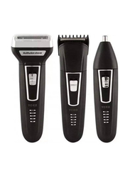 3 in 1 Portable EU Plug Electric Shaver Kemei Dry Multi Usage For Men, KM-6558, Black