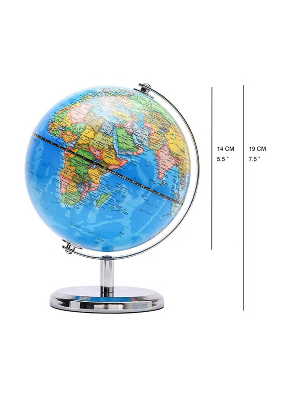 Xiuwoo 14cm World Globe with a Metal Base, Blue