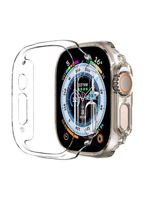 Hard PC Bumper Case All-Around Edge Shockproof Protective Cover for Apple Watch Ultra 49mm, Clear