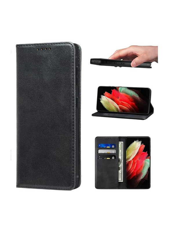 

Generic Leather Wallet Flip Case for Samsung A52, Black