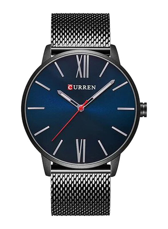 

Curren Analog Watch for Men with Stainless Steel Band, Water Resistant, 8238z, Black-Blue