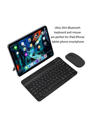 Gennext Ultra-Slim Rechargeable Portable Wireless Bluetooth English Keyboard and Mouse Combo, Black