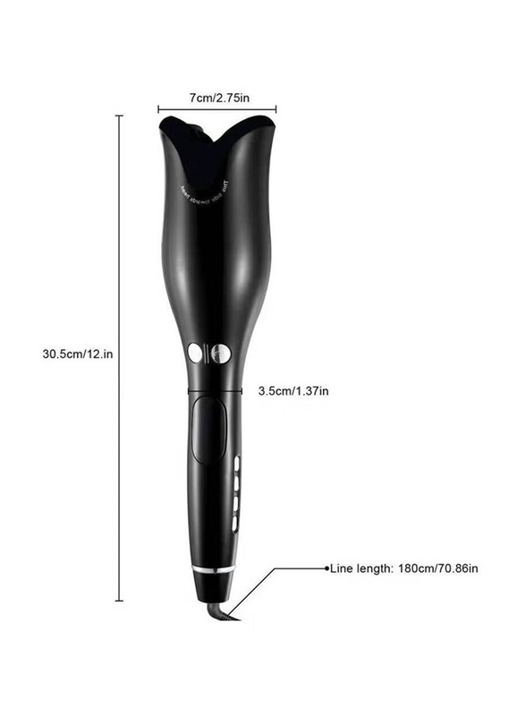 Automatic Ceramic Rotating Hair Curler, Black