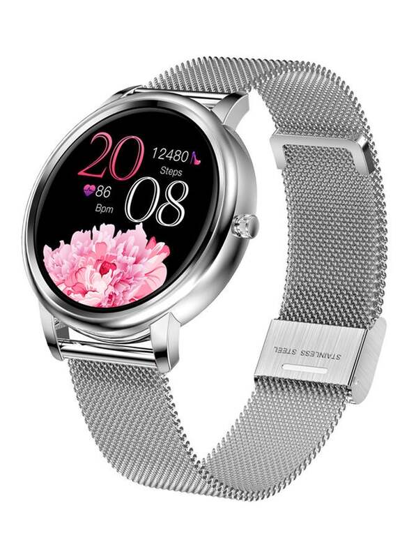 MK20  Smart Watch 1.09-Inch IPS Full-Touch Screen BT4.0 For Women Silver
