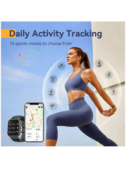 LW Ultra-Long Battery Life Heart Rate/Sleep IP67 Waterproof Smartwatch Sports Fitness Tracker, Black