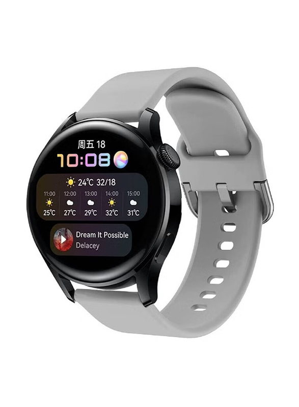 Replacement Soft Silicone Strap for Huawei Watch 3/3 Pro, Grey