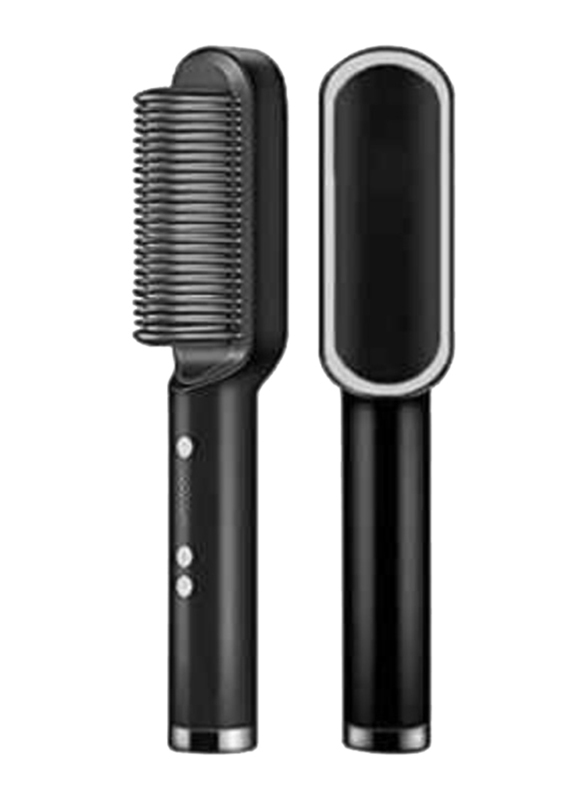 XiuWoo Professional 2 In 1 Hair Straightener & Curler Comb, Black