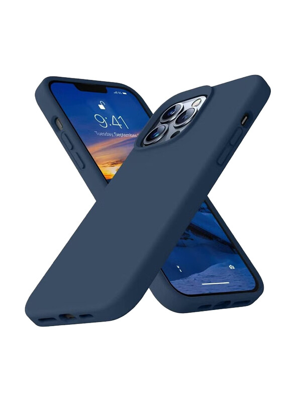 

Zoomee Apple iPhone 14 Pro Max Premium Silicone Protective Gel Slim Soft Microfiber Liner Cushion Anti-Scratch Mobile Phone Case Cover, Blue