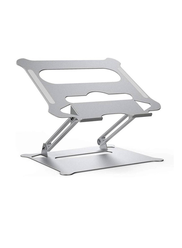 Ergonomic Portable Foldable Aluminum Laptop Stand Holder with Heat Vent, Silver