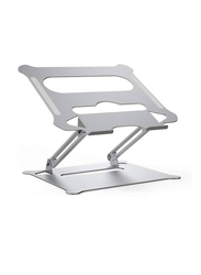 Ergonomic Portable Foldable Aluminum Laptop Stand Holder with Heat Vent, Silver