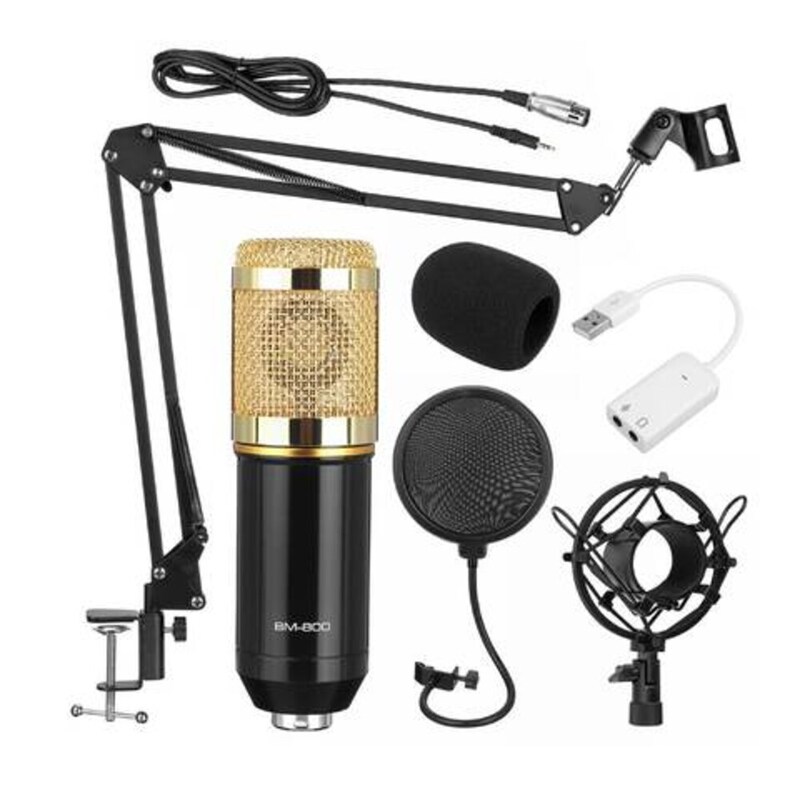 Professional Condensor Podcast Microphone, Black