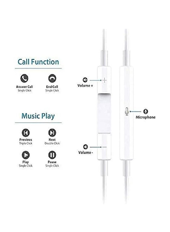 Lightning Cable Wired In-Ear Earphone for Apple iPhone 7/8/X/XR/XS/XS Max/11/12 Pro Max, White