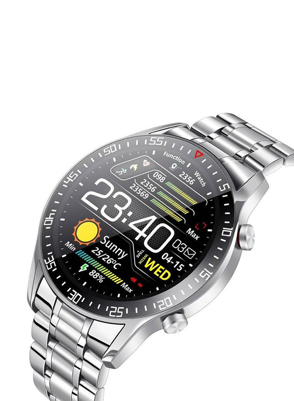 LW 46mm Sports And Business Smartwatch with Ip68 Waterproof & Pedometer for Android iOS, Silver