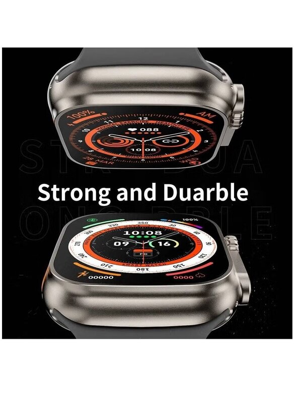 Series 8 49mm Bluetooth Wireless Charge Fitness Smartwatch, Black