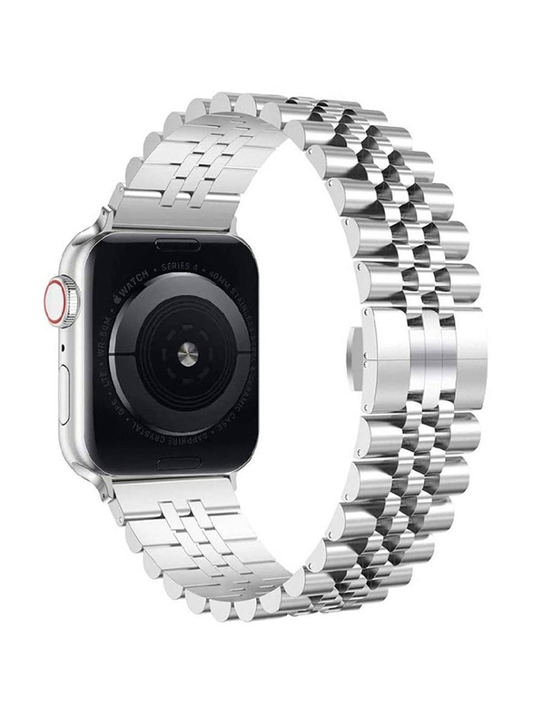 Replacement Stainless Steel Magnetic Metal Strap for Apple Series 8/7/6/5/4/SE 45mm 44mm 42mm/ Ultra Watch 49mm, Silver