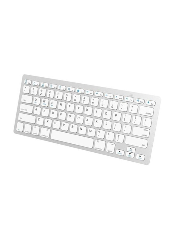 

Ntech Ultra Thin Wireless Bluetooth English Keyboard for Bluetooth Enabled Devices, White