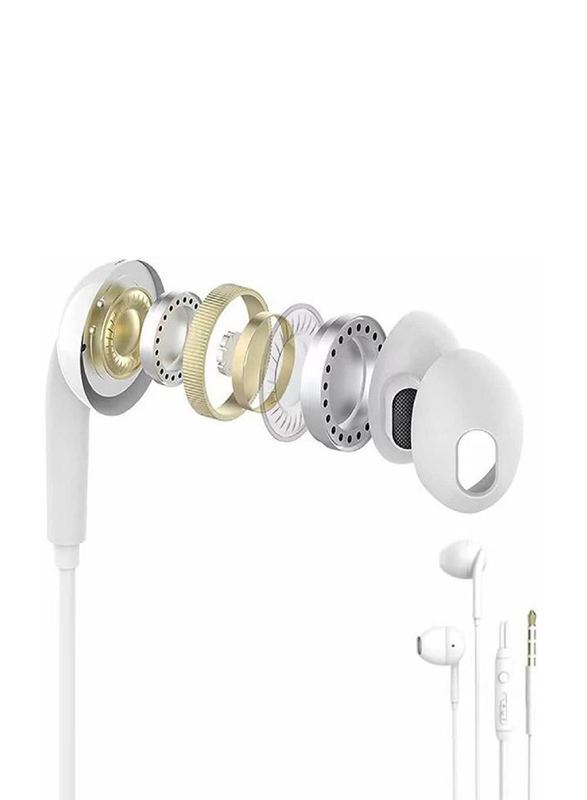 3.5 mm Jack Wired In-Ear Noise Universal Earphone for iPhone & Android Smart Phone, White