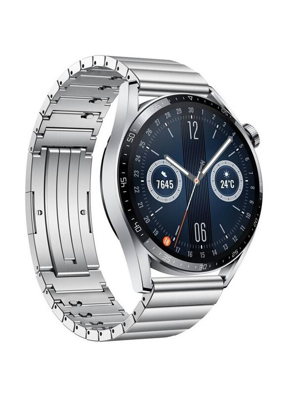 Elite Stainless Steel Replacement Strap for Huawei Watch GT3, Silver