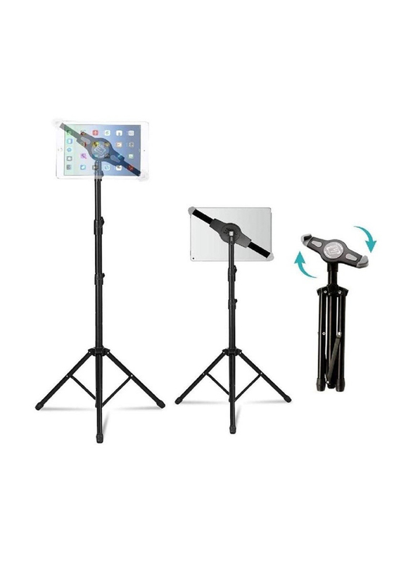 Gooseneck Flexible 360 degree Tripod Stand for Smart Phones & Apple iPad Tablets, Black