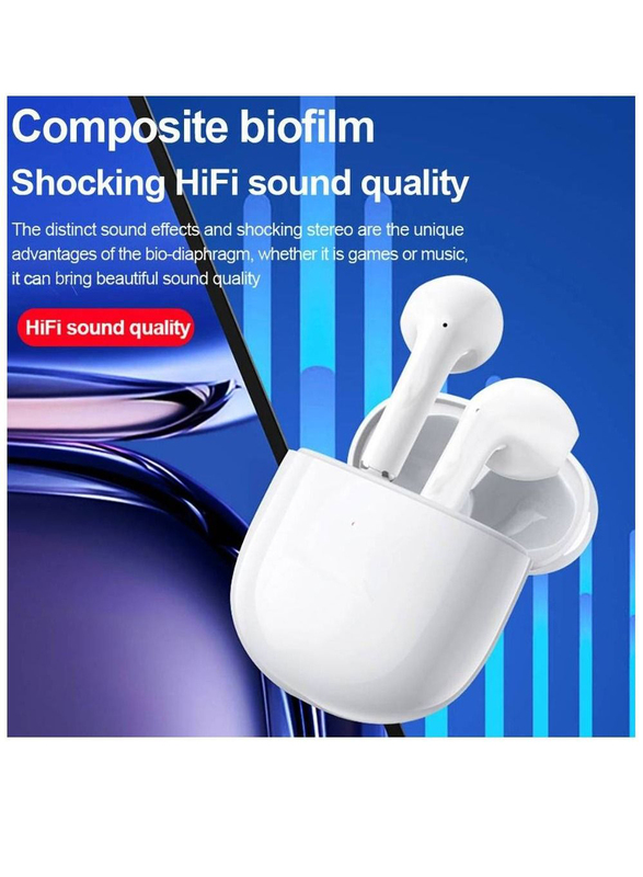 Buds True Wireless In-Ear Earbuds with Smart Touch Control & Long Endurance Time, White