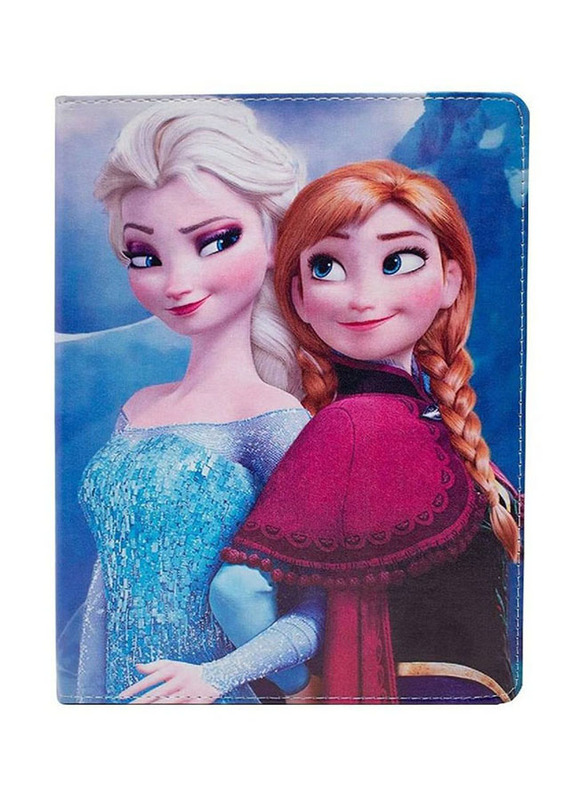 Samsung Galaxy Tab A8 (2021) 10.5" Leather Protective Kids Smart Flip Tablet Case Cover with Sisters Elsa & Anna Design, Multicolour