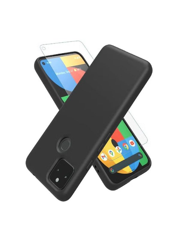 Google Pixel 5A Slim Soft TPU Fit Drop Protection Mobile Phone Case Cover, Black