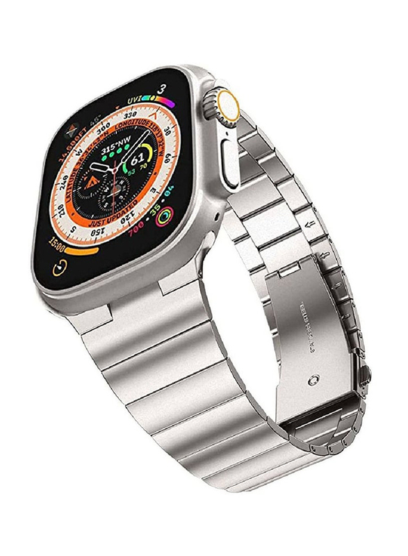 ICS Replacement Stainless Steel Band for Apple Watch Ultra 49mm, Silver