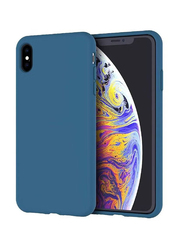 Apple iPhone Xs Max Microfiber Lining Silicone Protective Mobile Phone Case Cover, Blue