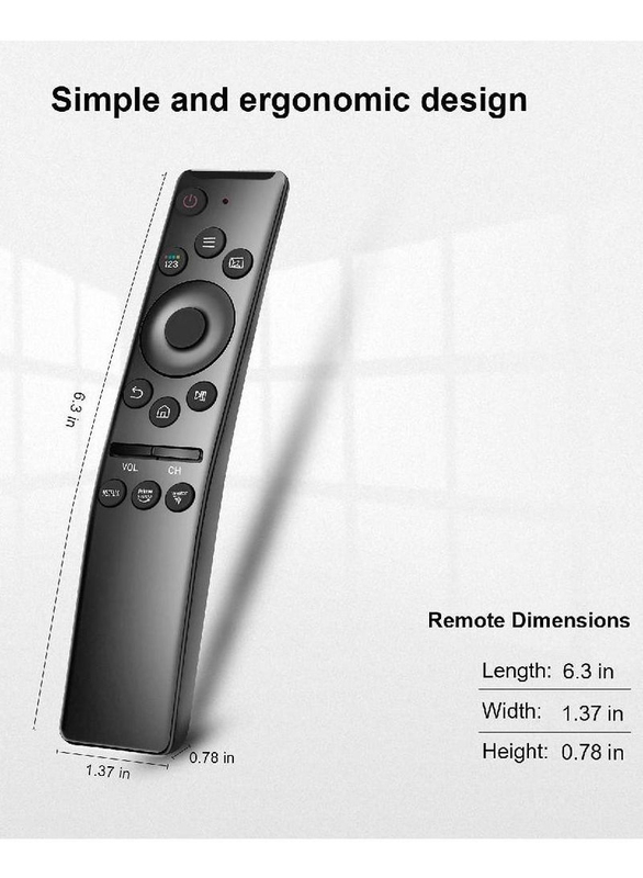 ICS Universal Remote Control for Samsung Smart TV/HDTV/4K UHD/Curved QLED with Netflix Prime Video Buttons, Black